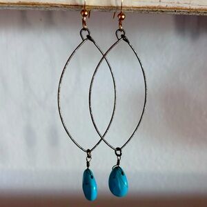Erin McDermott turquoise and gold dangle earrings